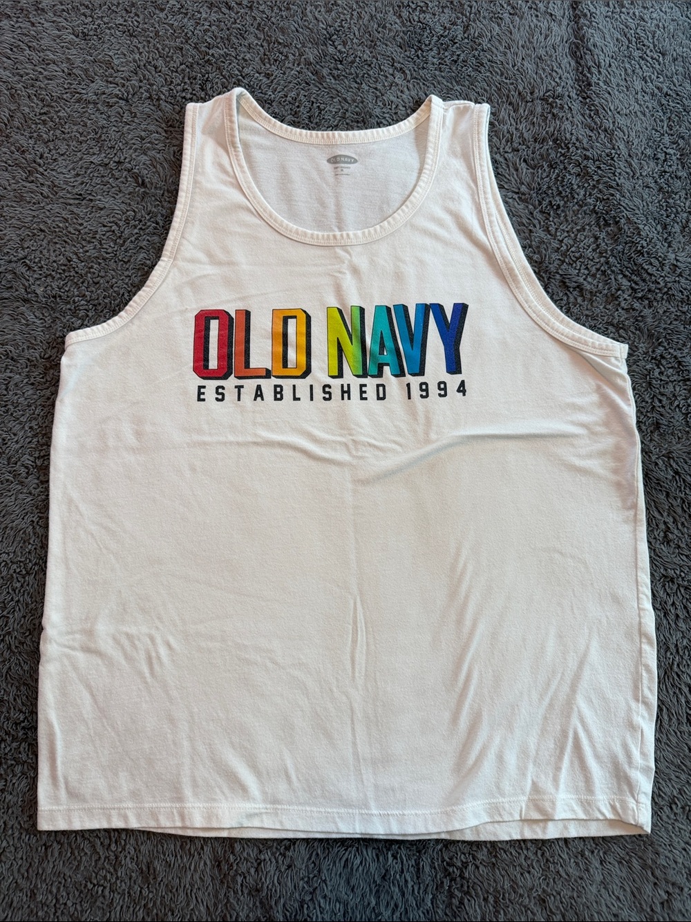 Old Navy White Tank with Rainbow Pride Lettering